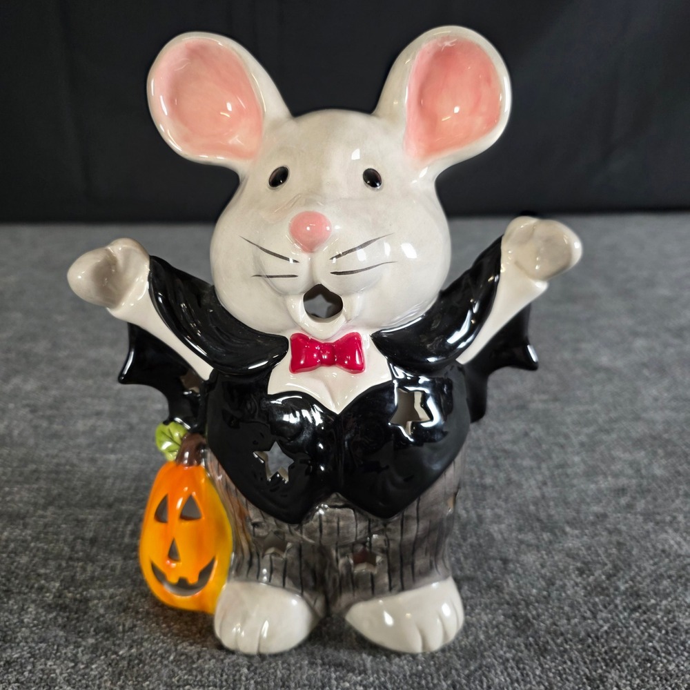 Blue Sky Clayworks Heather Goldminc Magician Mouse Halloween Tealight Holder